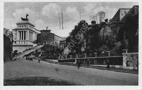 Cartolina Roma Via del Mare 1937 Timbro Lotteria automobilistica di … | Immagine principale