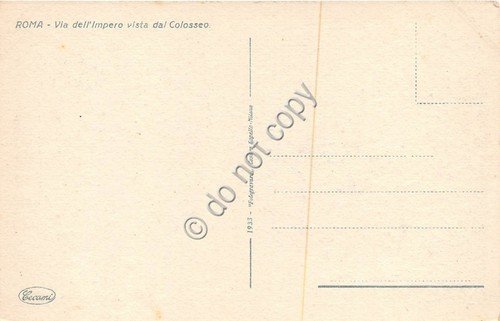 Cartolina Roma Via dell'Impero da Colosseo auto d'epoca