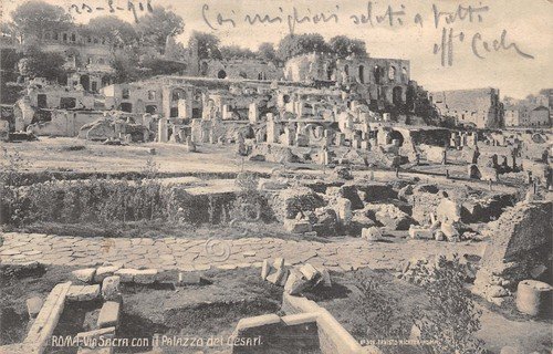 Cartolina Roma Via Sacra con Palazzo dei Cesari 1906 | Immagine principale