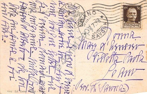 Cartolina Roma Villa Umberto Laghetto e Tempio di Esculapio 1938