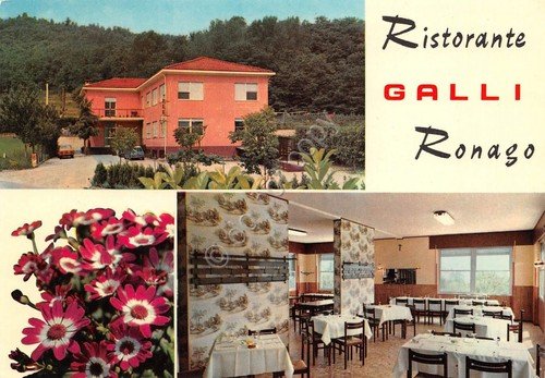Cartolina Ronago Ristorante Galli 3 vedute