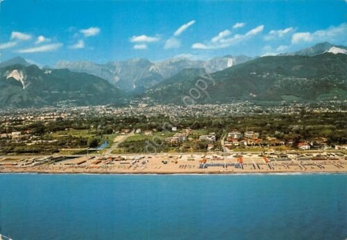 Cartolina Ronchi Marina di Massa panorama aereo 1981