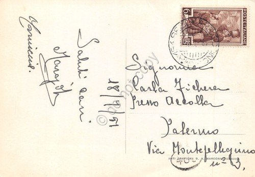 Cartolina Ronco Scrivia panorama paese ferrovia 1951 grinza | Immagine Gallery 2