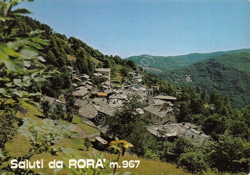 Cartolina Rorà panorama 1981