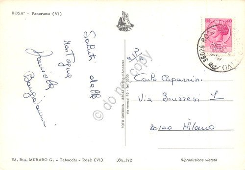 Cartolina Rosà panorama aereo case coltivazioni anni '70 | Immagine Gallery 2