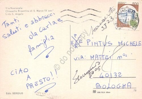 Cartolina Rossano 4 vedute con mappa (Cosenza)