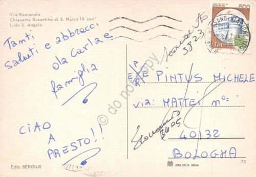 Cartolina Rossano 4 vedute con mappa (Cosenza)
