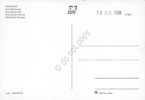 Cartolina Rossano Via Nazionale