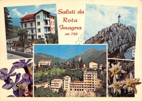 Cartolina Rota Imagna 5 vedute panorama e fiori (Bergamo) | Immagine principale