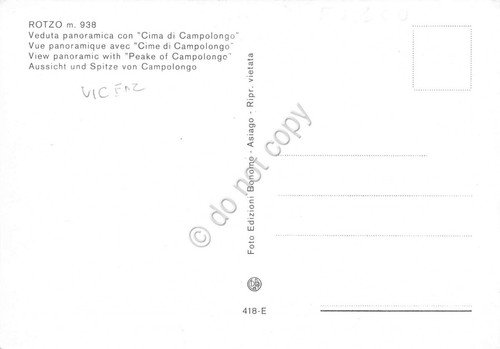 Cartolina Rotzo Panorama con Cima Campolongo | Immagine Gallery 2