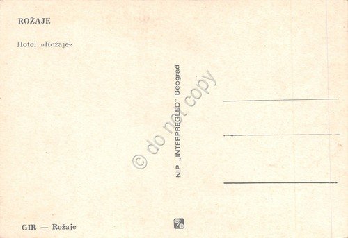 Cartolina Rozaje Hotel Rozaje anni '80 | Immagine Gallery 2