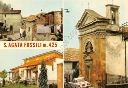 Cartolina S. Agata Fossili vedute del paese 1977 | Immagine principale