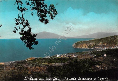 Cartolina S. Agata sui due golfi Penisola Sorrentina Vesuvio 1966 … | Immagine principale