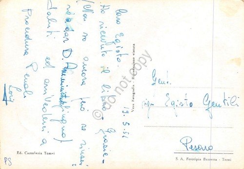 Cartolina S. Angelo in Vado Panorama 1954 | Immagine Gallery 2