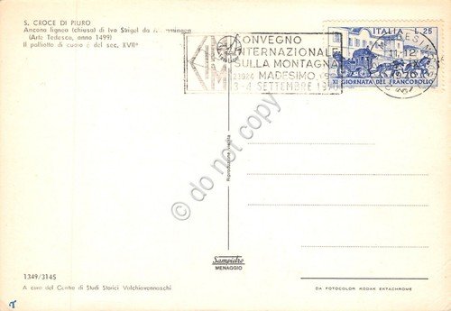 Cartolina S. Croce di Piuro Timbro a targhetta Convegno montagna …