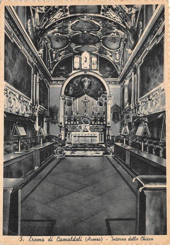 Cartolina S. Eremo di Camaldoli Interno Chiesa (Arezzo)