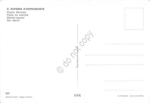 Cartolina S Eufemia d'Aspromonte Piazza Mercato animata