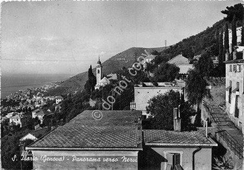 Cartolina S. Ilario Genova Panorama verso Nervi