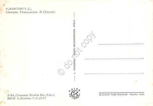 Cartolina S. Martino Valle Caudino Convento Francescano Chiostro