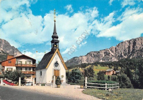 Cartolina S. Stefano d'Aveto Chiesa e strada 1970 (Genova)
