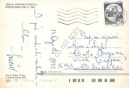 Cartolina S. Stefano d' Aveto Roncolongo 1992 panorama