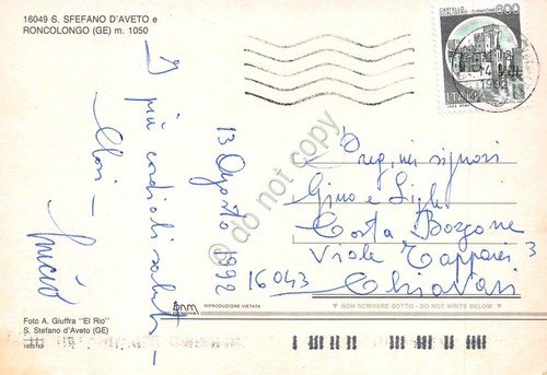 Cartolina S. Stefano d' Aveto Roncolongo 1992 panorama