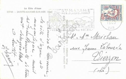 Cartolina S.te Maxime vedude Pin up Timbro targhetta 1963 | Immagine Gallery 2