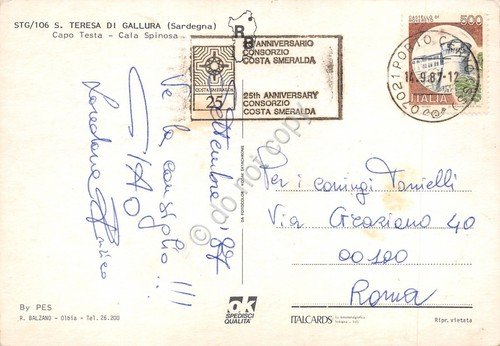 Cartolina S.Teresa di Gallura timbro a targhetta Consorzio Costa Smeralda … | Immagine principale