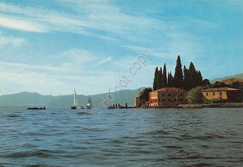 Cartolina S. Vigilio del Garda panorama dal lago anni '80