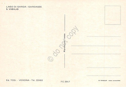 Cartolina S. Vigilio del Garda panorama dal lago anni '80