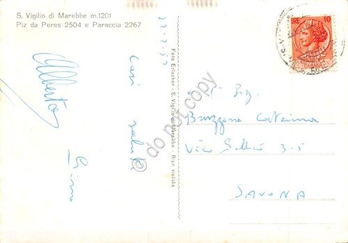 Cartolina S. Vigilio di Marebbe panorama parziale Paraccia Piz da …