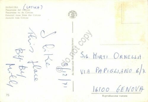 Cartolina Sabaudia panorama dal Circeo 1971