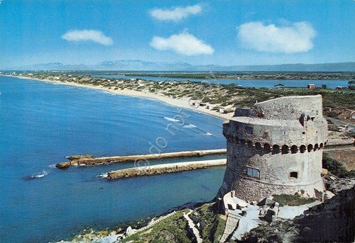 Cartolina Sabaudia Torre Paola e lungomare anni '80 | Immagine principale