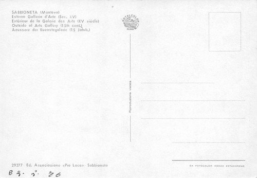 Cartolina Sabbioneta Esterno galleria d'Arte | Immagine Gallery 2