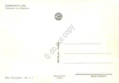 Cartolina Sabbioneta Giardini e galleria