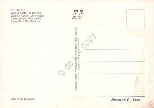 Cartolina Saint Pierre Valle d'Aosta Il castello e panorama case | Immagine Gallery 2