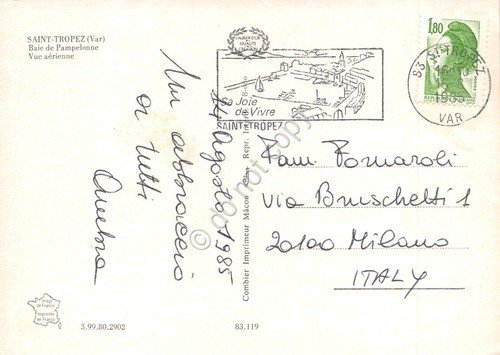 Cartolina Saint Tropez Baie de Pampelonne vista aerea timbro Saint … | Immagine Gallery 2