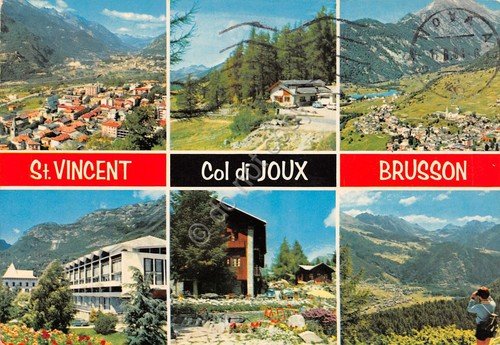 Cartolina Saint Vincent Col de Joux Brusson vedute varie 1981 …