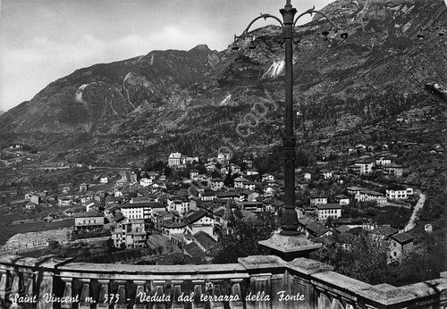 Cartolina Saint Vincent Panorama da terrazzo della Fonte 1955
