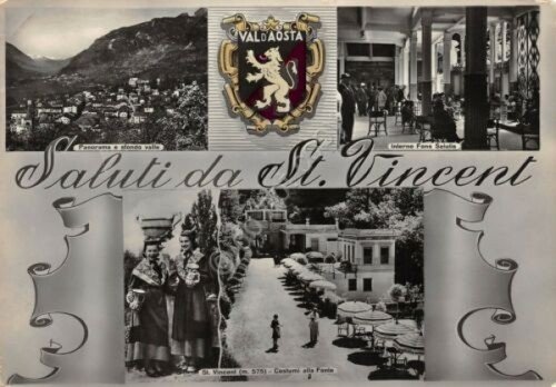 Cartolina Saint Vincent varie vedute 1955 grinza | Immagine principale