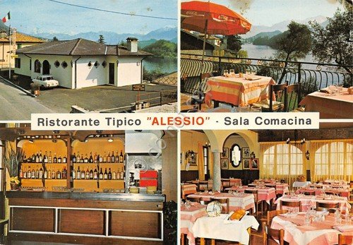 Cartolina Sala Comacina Ristorante Alessio vedute