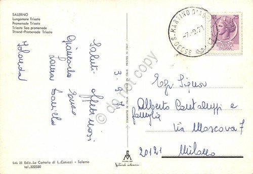Cartolina Salerno Lungomare Trieste 1971 | Immagine Gallery 2