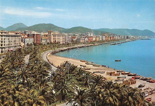 Cartolina Salerno Lungomare Trieste case alberghi anni '80 | Immagine principale
