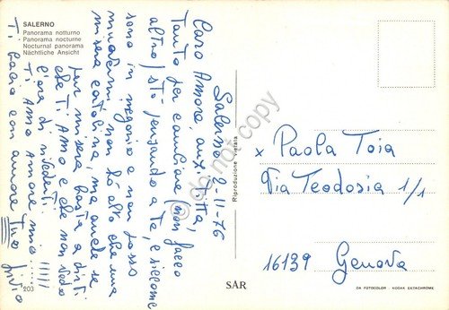 Cartolina Salerno panorama notturno 1976 | Immagine Gallery 2