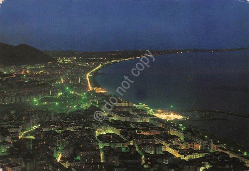 Cartolina Salerno panorama notturno