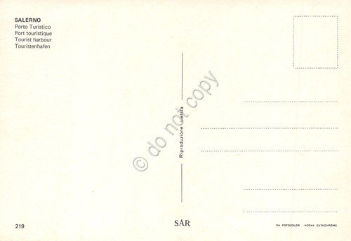 Cartolina Salerno Porto turistico case alberghi barche anni '80