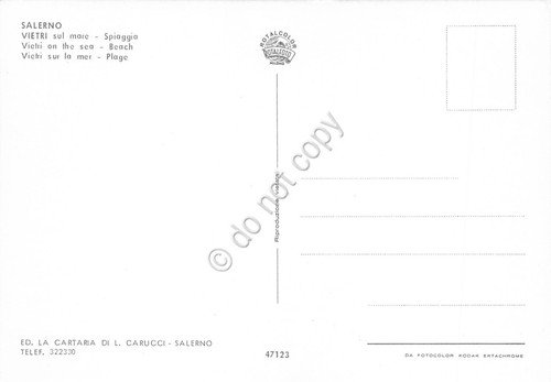 Cartolina Salerno Vietri sul mare spiaggia anni '80