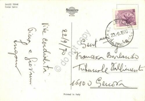 Cartolina Salice Terme campo ippico cavalli maneggio fantini 1970 colorata | Immagine Gallery 2