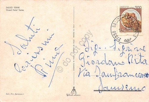 Cartolina Salice Terme Grand Hotel Terme