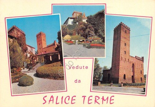 Cartolina Salice Terme vedute Nazzano Castello e giardino (Pavia) | Immagine principale